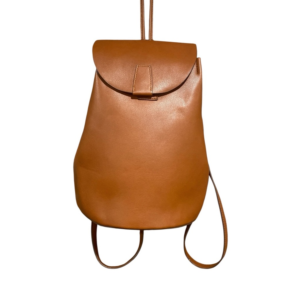 Melie Bianco Tan Leather Drawstring Backpack